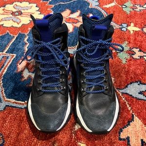 Moncler Tristan Boots - Black with Blue Accents - Size 42/US 9